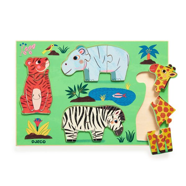Djeco Wooden Puzzles - Coucou Tigre