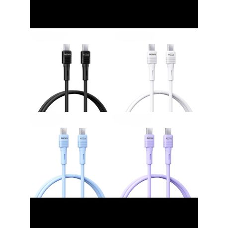 Remax 65W Type-C to Type-C Silicone Fast Charging Cables - 4 Pack, 1m Image