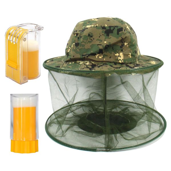 Garden Beekeeping Mesh Hat With Bee Catching Container Set of 2