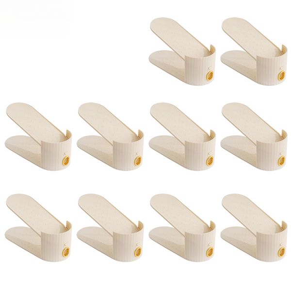 10-Pack Adjustable Plastic Shoe Racks