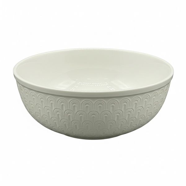 White Ceramic Dessert Bowl 10-inch Set of 2