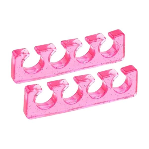 Silicone Toe &amp; Finger Separator Set With Glitter Detailing - Transparent