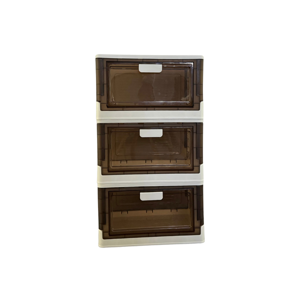 Stack and See Triple-Layer Storage Bins with Clear Doors &amp; Clip Locks