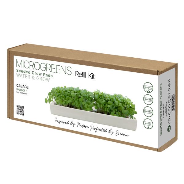 Microgreens Superfood Seeded Grow Pads - Refill - Cabbage - Pack of 5
