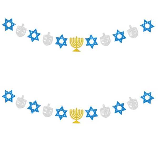 Party Decor - Jewish Holiday Hanging Hanukkah Banner - 3m - Set of 2