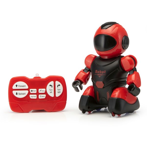 Infrared Mini Robot (16cm tall) with Battery &amp; USB Charger - Red
