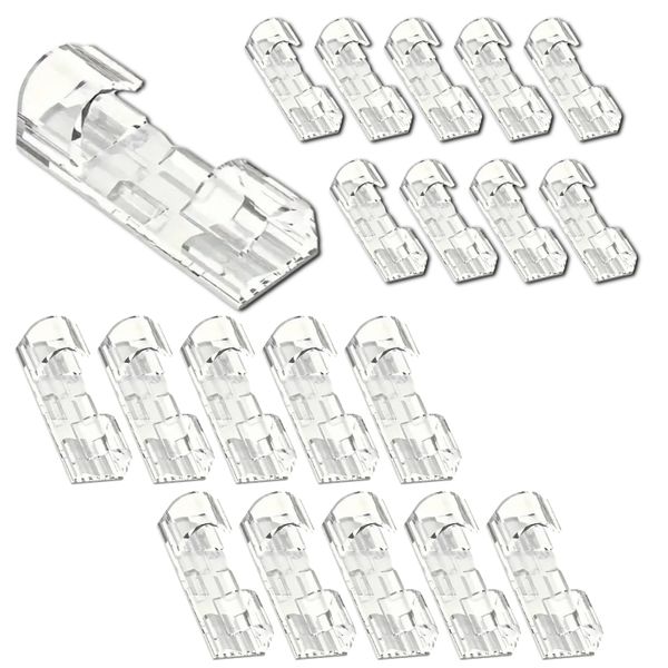 20 pcs Clear Clip Cable Organizer Set - Self-Adhesive Wire Management