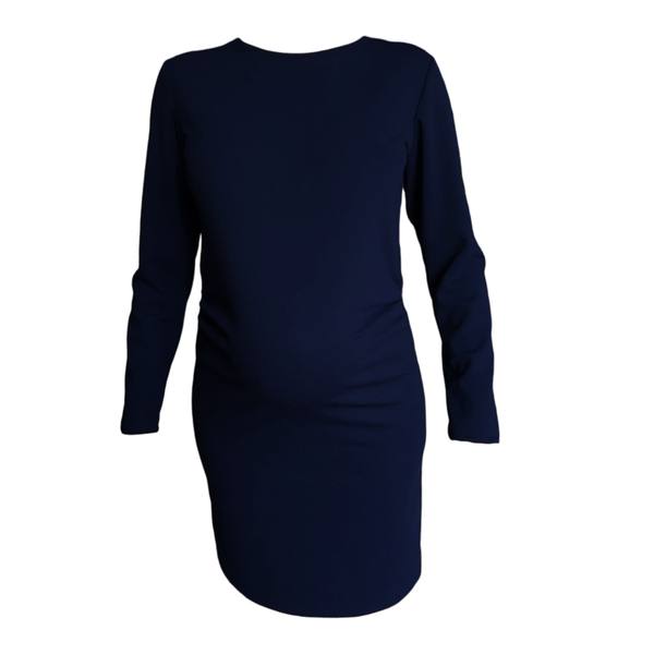 Maternity - SlimFit Style - Corp Dress - Long Sleeve - Up to 6XL - Black