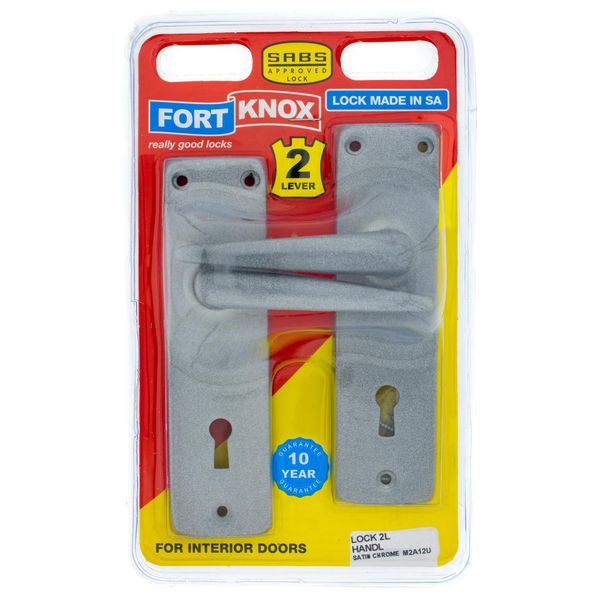 FORT KNOX 2-Lever Lockset Steel Lock Satin Chrome Handles Q:1 M2A12U
