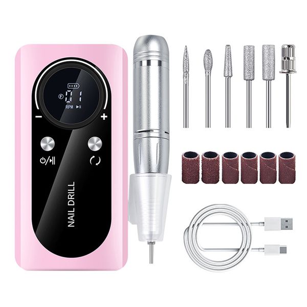 Nail Drill 45000RPM Rechargeable Set Electric Machine Polish Grind Salon