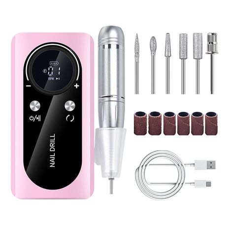 Nail Drill 45000RPM Rechargeable Set Electric Machine Polish Grind Salon Image
