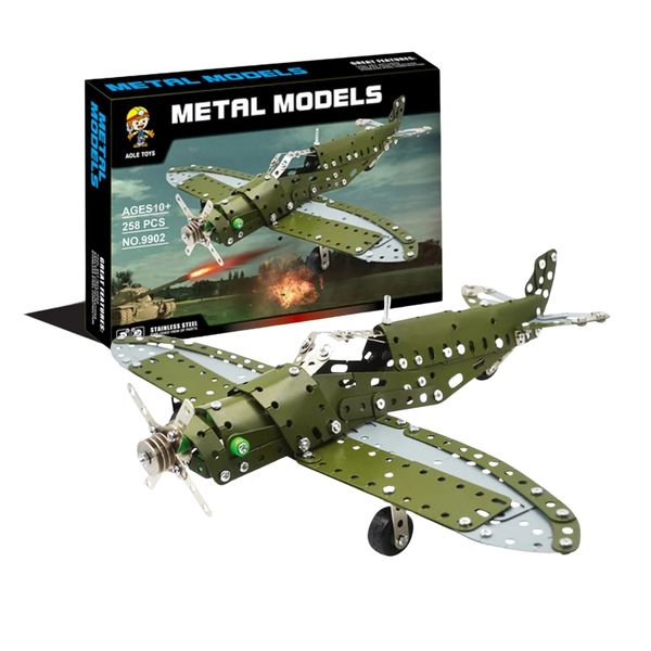 Metal Model Aeroplane Assembly Kit 285-piece Plane-Green
