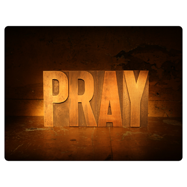 Pray Wood Blocks Printed Mouse Pad