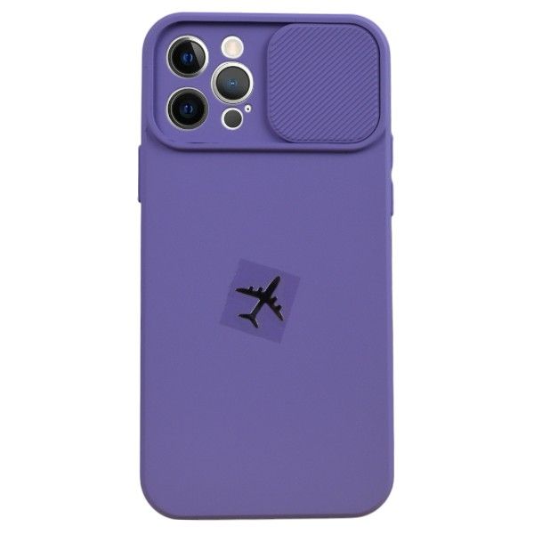 Purple Plane Print Soft TPU Phone Case - iPhone Compatible with - iPhone 12 Pro