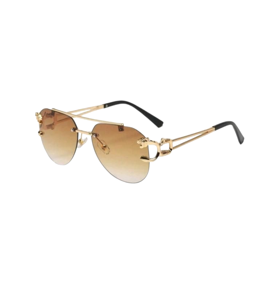Trendy Women's Oval Eyewear - Minimalist Design with Leopard Metal Accent