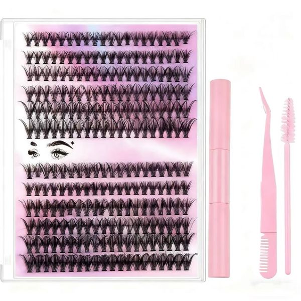 240 Pieces Eyelash Extensions 30D 40D Thin Eyelashes DIY Kit