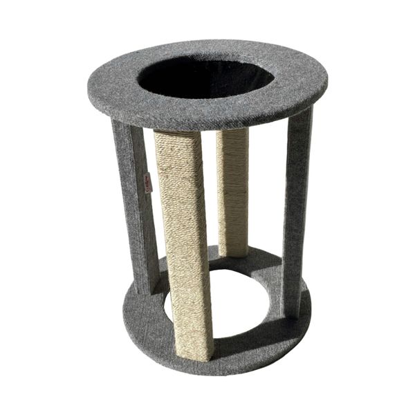 Scratzme - Drummock Premium Scratching Post - Light Grey &amp; Black