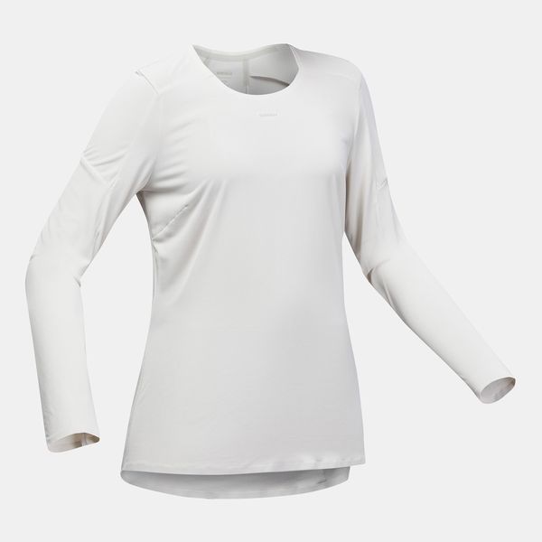 Quechua Women's Long Sleeve Hiking T-Shirt MH500 - Beige