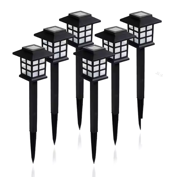 6 LED Solar Garden Lights Outdoor Lights Pathway Waterproof Lighting