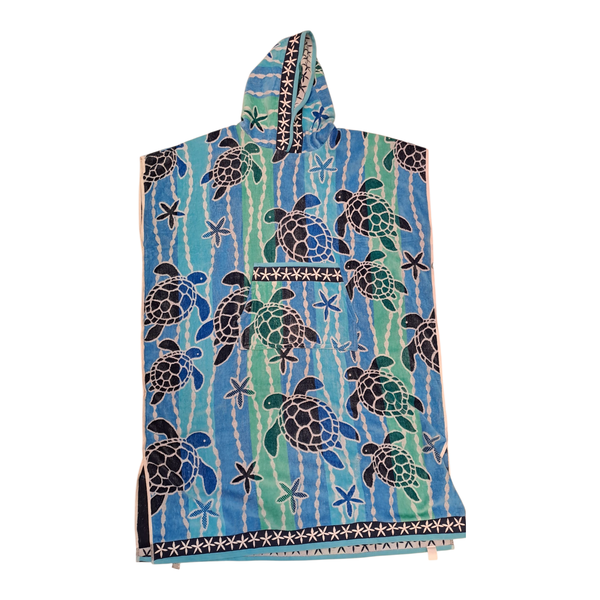 Gift Emporium 100% Cotton Poncho Towel - Sea Turtle Lagoon