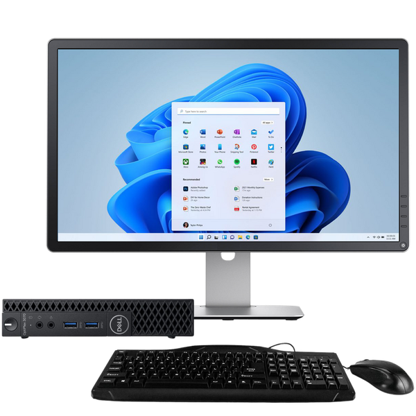 Intel i5 Dell OptiPlex Tiny Desktop PC with Win 11 Pro + 23" Screen(Refurb)