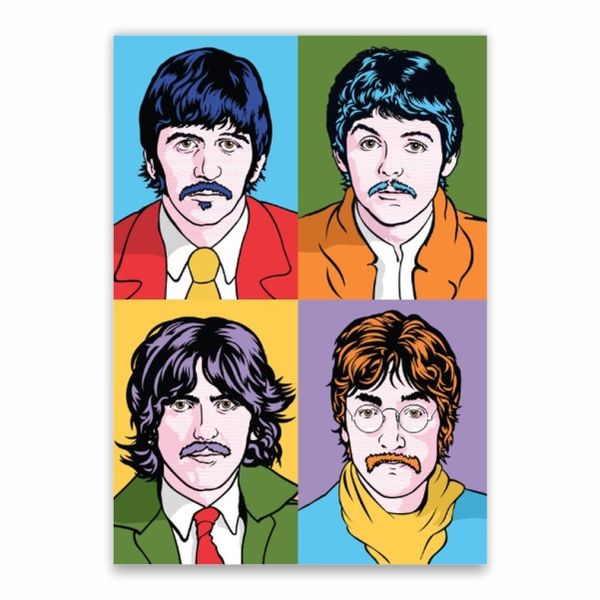 The Beatles Members Cartoon Poster - A1