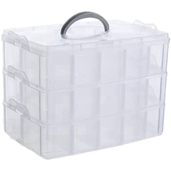 Arts, Crafts and Jewelry, Stackable 3-Tier Clear Plastic Organizer