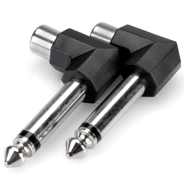 Hosa Tech Right-angle Adapters RCA to 1/4 in TS