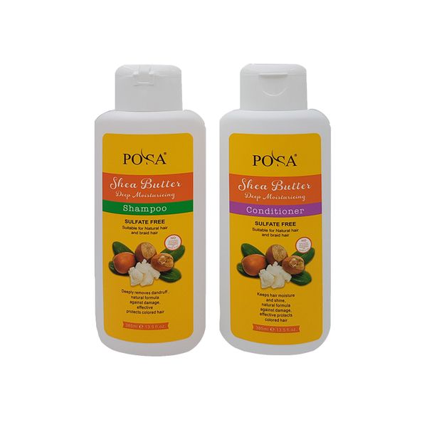 Posa Shea Butter Deep Moisturising Sulfate-Free Shampoo &amp; Conditioner 385ml