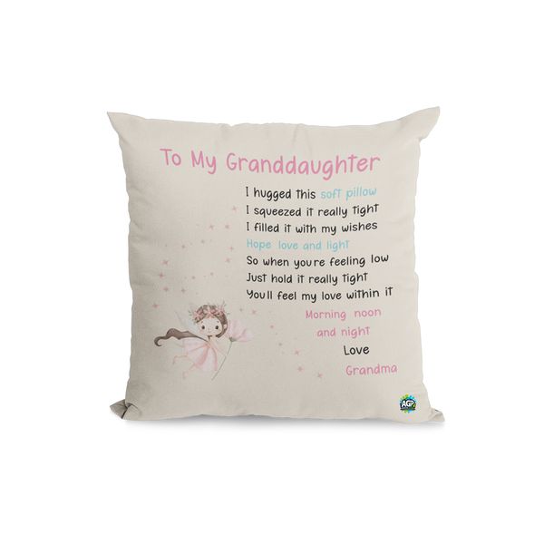 To My Granddaughter Canvas Pillow Custom Printed 45cm x 45cm