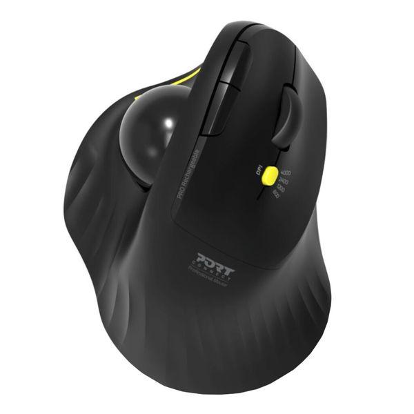Port Connect Bluetooth Wireless Rechargeable Ergonomic Trackball Mouse