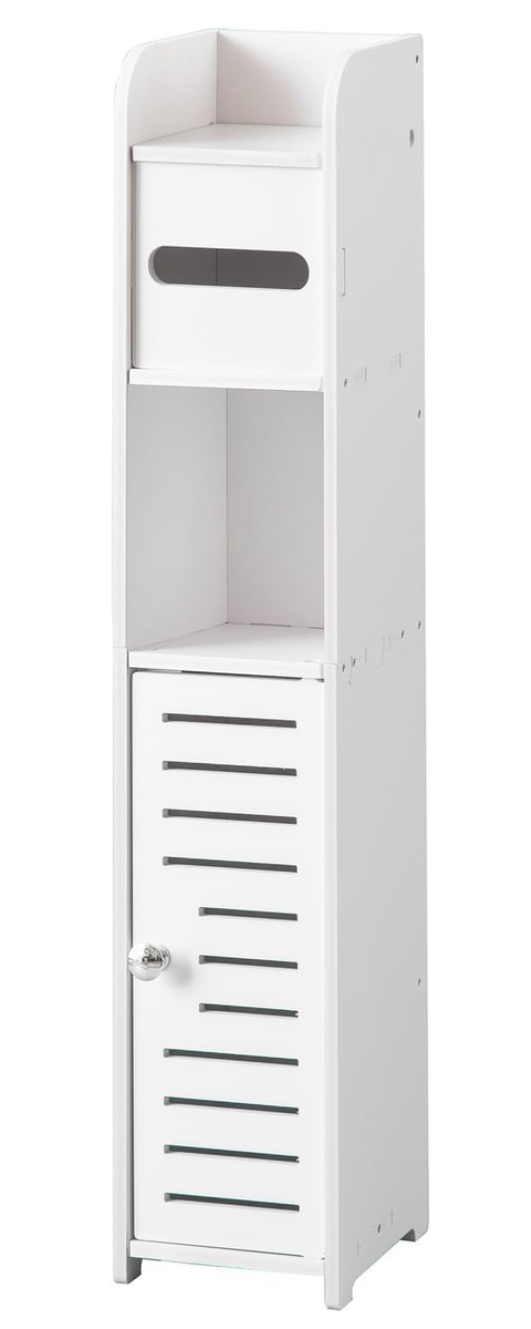 Toilet Paper Holder Stand: Bathroom Storage Cabinet Beside Toilet Shelf