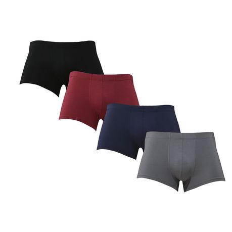 4packs Men's Cotton Breathable Comfortable Boxer Briefs Underwear