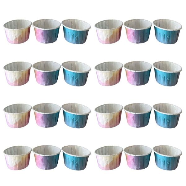 24 Piece Blue/Purple Stylish Aluminum Foil Cupcake Set