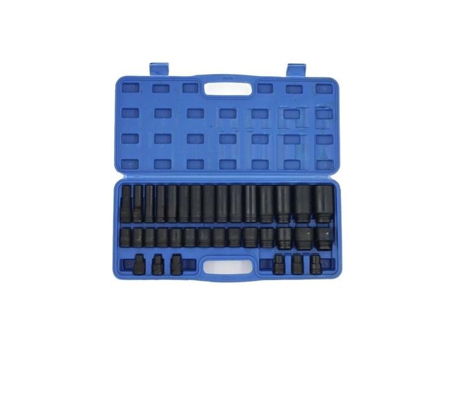 Impact Socket Set 1/2" Drive Deep &amp; Standard Size - 35 Piece