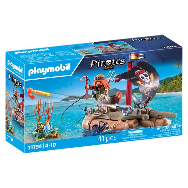 Playmobil Pirates - Pirate Raft with Treasure Playset - 41 Piece