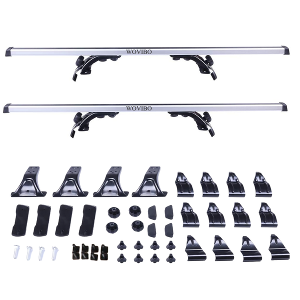 WOVIBO 2 Pieces Adjustable Aluminum Cross Bar Roof Rack 120 cm