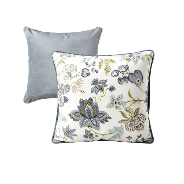 Blue Floral Printed Cushion Cover Set (2pc)