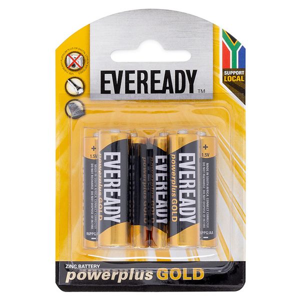 Eveready Power Plus Gold AA Batteries (Pack of 6)