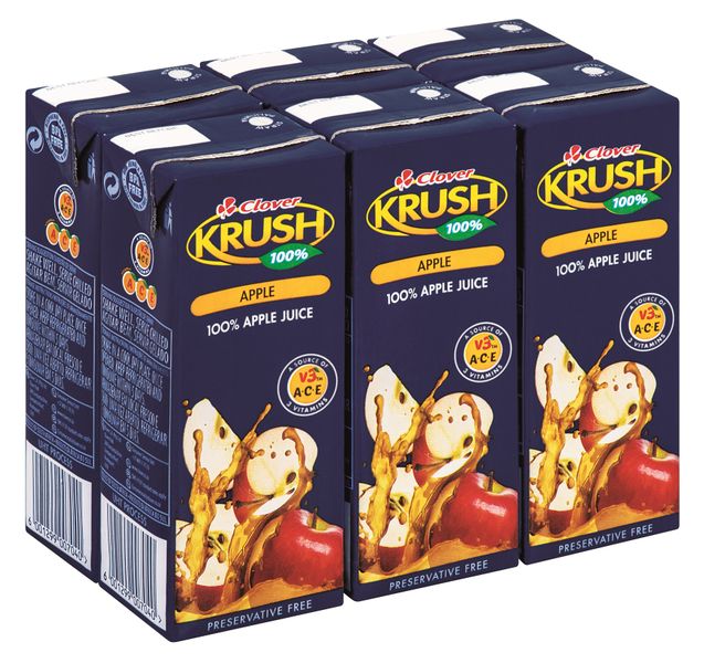 Krush 100% Fruit Juice UHT Apple 6x200ml