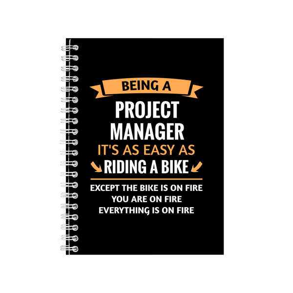 Project Manager Notebook - Best Gift Idea - Writing Books Notepad - Bike