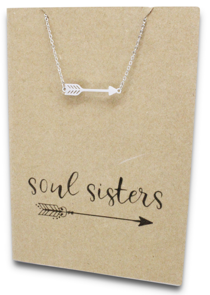 Stainless Steel Necklace On Message Card-Sister