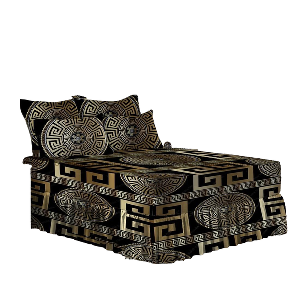 Afri Choice Combo1 Microfiber Frilled Valance Fitted Sheet 5 Pack Set