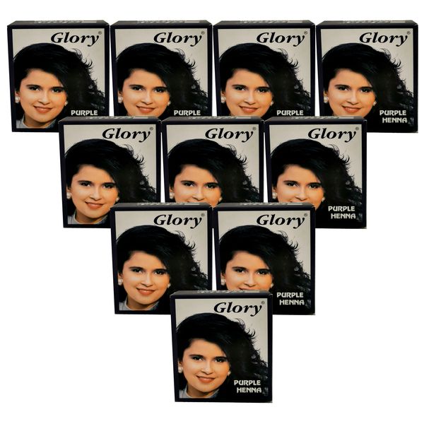 Glory Henna Hair Dye - Purple - 10 Pack