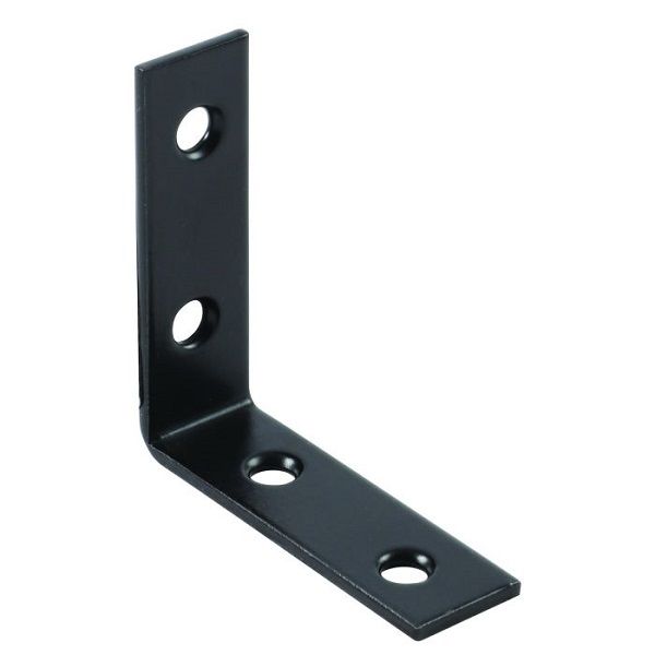 August Vormann Black Chair Angle Bracket 50 x 50 x 15mm 8 Pack