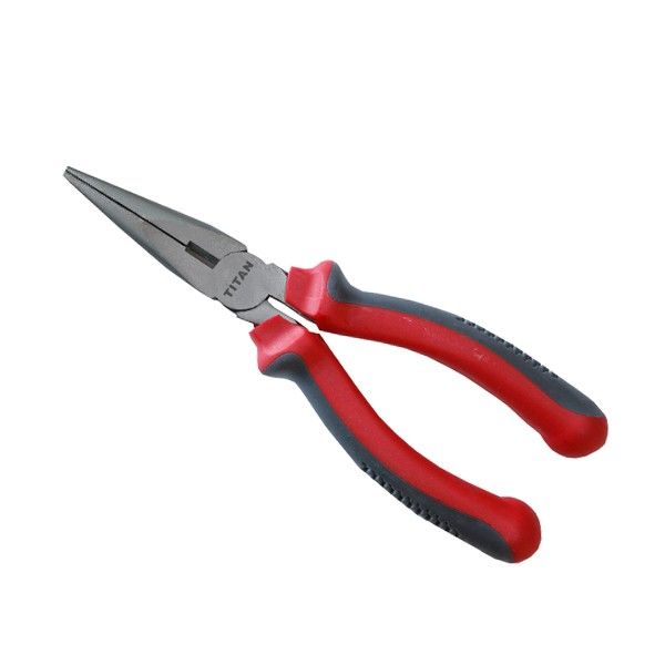 Titan Long Nose Plier 200mm Grip Handle/Satin Finish Plastic Hanger