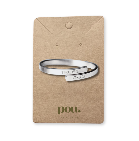 Trust God Stainless Steel Rose Gold Adjustable Ring