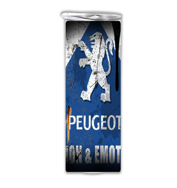 15 oz Skinny Tumbler with straw &amp;lid-Double Wall-Peugeot