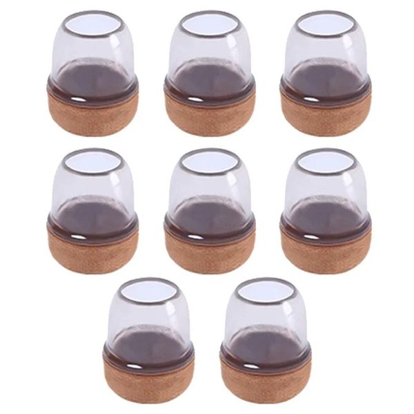 8-piece Anti-slip Round Felt Bottom Furniture Foot Protector Pads - Transparent