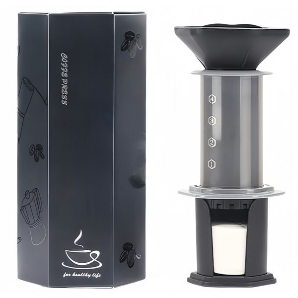 Portable French Press Espresso Coffee Maker Machine,350 Filter Papers